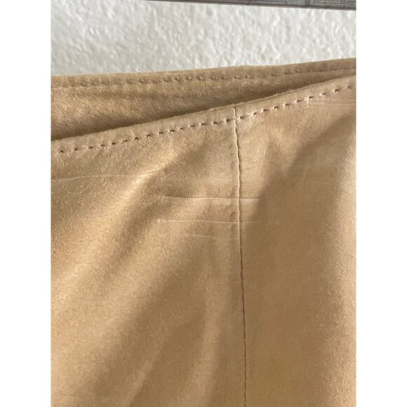 Yvonne Marie Suede Pants Size 4 Sand Beige Genuine Leather Western Slim Straight - Picture 6 of 8